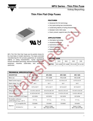 MFU0603FF01750P100 datasheet  